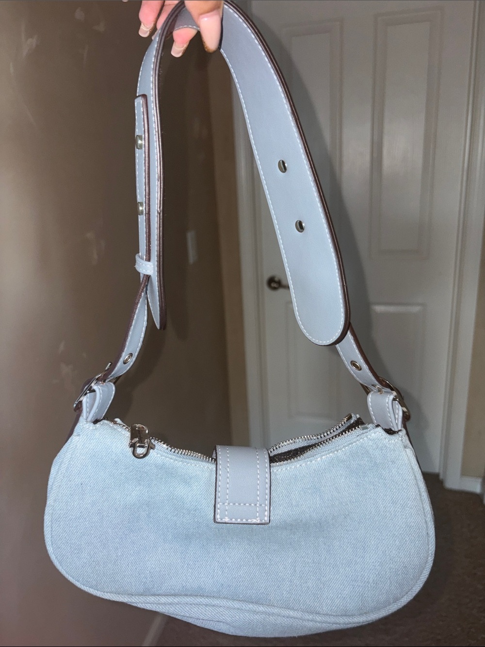 Denim True religion Light Blue Shoulder Bag with Branded Hardware - Classic Chic - Picture 2 of 3